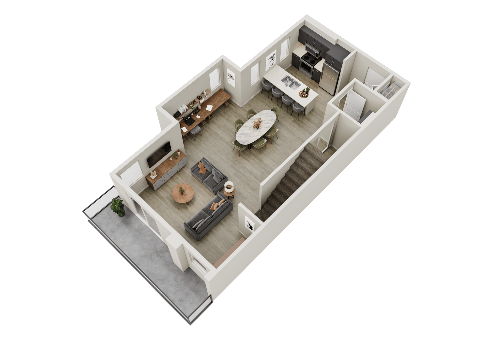 Berkley Unit Type 3_Main Floor plan_warm color option - revised
