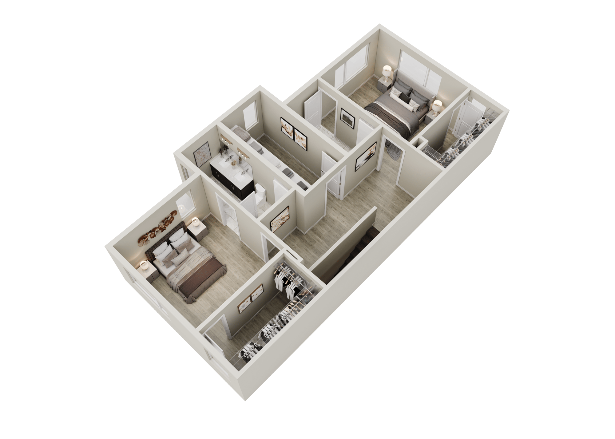 Berkley Unit Type 3_Upper Floor plan_warm color option - revised
