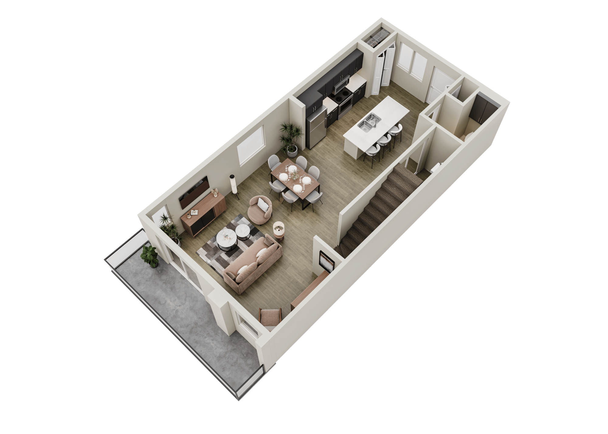 Savile Unit Type - 1_main floor plan - Warm color Option - revised